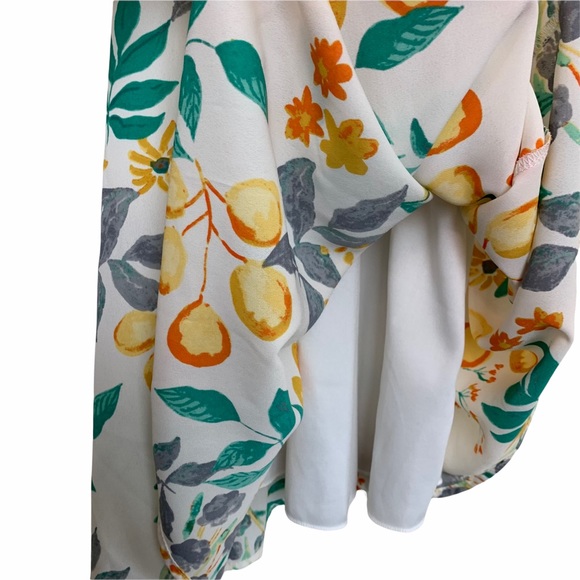 Everly High Neck Botanical Floral Lined Mini Dress - Picture 4 of 8